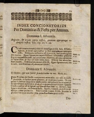 15-43, Index Concionatorius Per Dominicas & Festa per Annum.