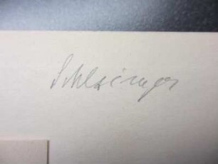 Schlesinger, Carl Julius / Autogramm