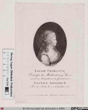 Bildnis Luise Charlotte, Herzogin zu Sachsen-Gotha u. Altenburg, geb. Prinzessin von Mecklenburg-Schwerin