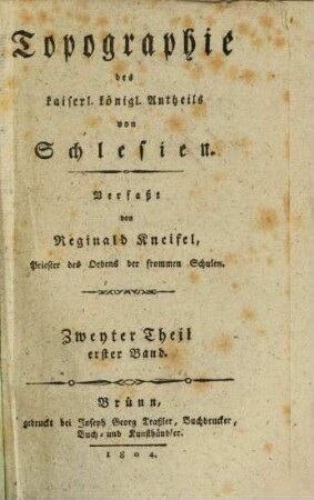 Topographie des kaiserl. königl. Antheils von Schlesien, 2,1