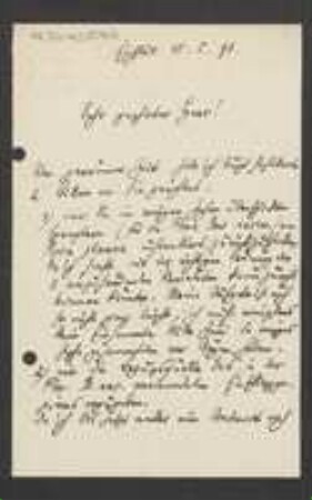 Brief von Joseph Schwertschlager an Unbekannt