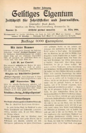 Nummer 12 (15. März 1906)