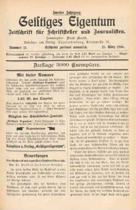 Nummer 12 (15. März 1906)