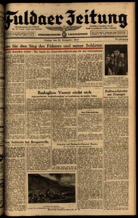 Ausgabe vom Freitag, den 12. November 1943.