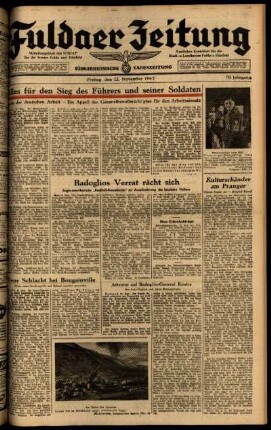 Ausgabe vom Freitag, den 12. November 1943.