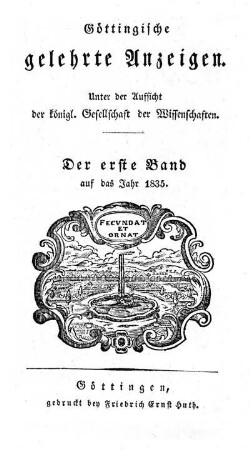 1835,1: Göttingische gelehrte Anzeigen