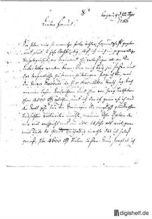 7: Brief von Dietrich Ernst Spiegel von Pickelsheim an Johann Wilhelm Ludwig Gleim