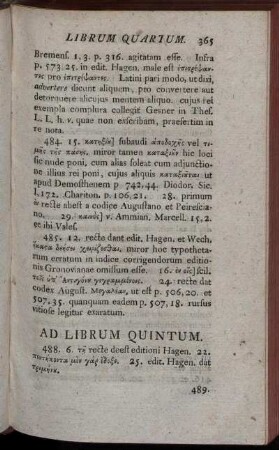 Ad Librum Quintum.