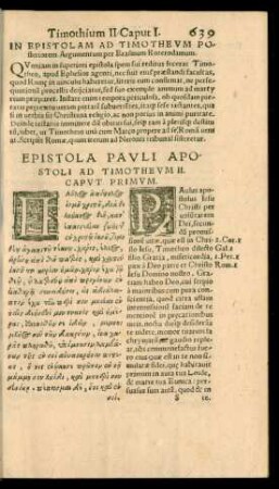 In Epistolam Ad Timotheum Posteriorem. Argumentum ...