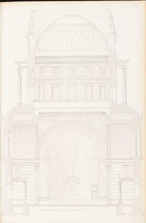 Sankt Nikolaikirche, Potsdam: Schnitt (aus: Atlas zur Zeitschrift für Bauwesen, hrsg. v. G. Erbkam, Jg. 3, 1853)