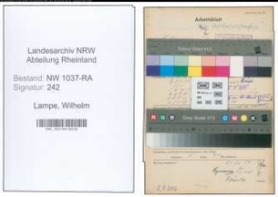 Entnazifizierung Wilhelm Lampe , geb. 25.07.1905 (Postschaffner)