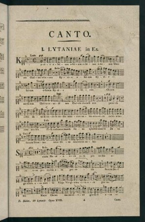 1-13, Canto. I. Lytaniae in Es. - IV. Lytaniae Lauretanae