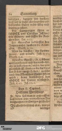 Das II. Capittel. Heilsame Vorschläge.