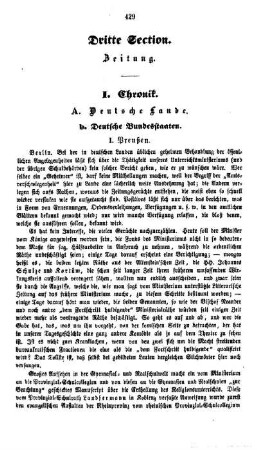 Chronik : dritte Section