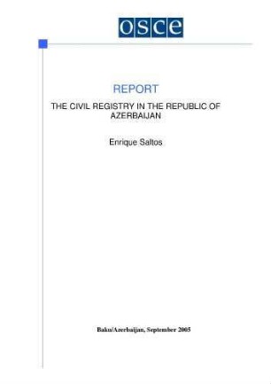 The civil registry in the Republic of Azerbaijan