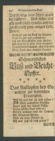 Schmertzliches Buß- und Beicht-Opffer