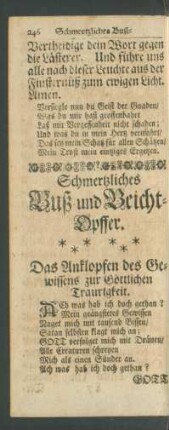 Schmertzliches Buß- und Beicht-Opffer