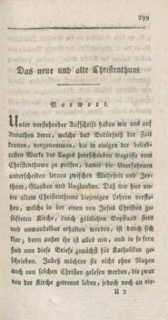 299-341 Das neue und alte Christenthum : in Briefen