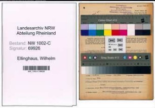 Entnazifizierung Wilhelm Ellinghaus, geb. 24.06.1903 (Vertreter)