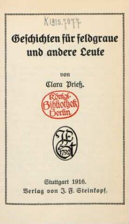 Geschichten für feldgraue und andere Leute