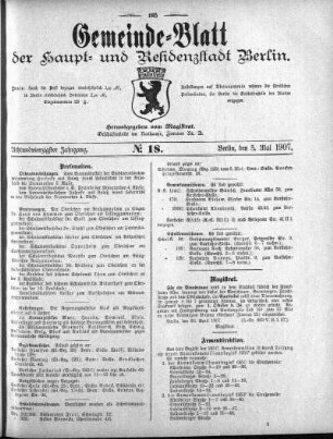 1907,18: No. 18, 5. Mai 1907