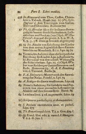 24-41, 11) Scriptores pathologici et therapeutici. - 12) Scriptores monographici.