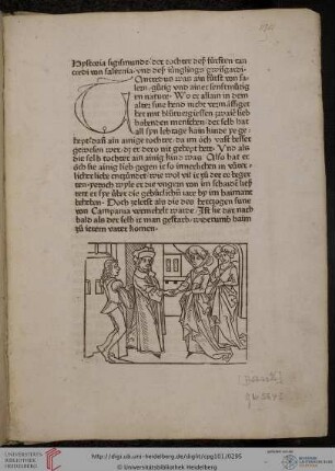 Giovanni Boccaccio, Decamerone IV,1 (De Guiscardo et Sigismunda), dt. (Inkunabel; GW 5643)