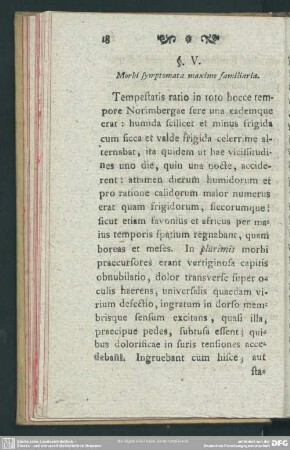 §. V. Morbi symptomata maxime familiaria