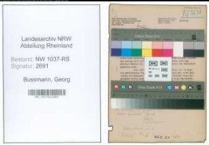 Entnazifizierung Georg Bussmann , geb. 16.01.1901 (Amtsobersekretaer)