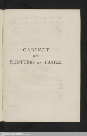 Cabinet des Peintures en Pastel