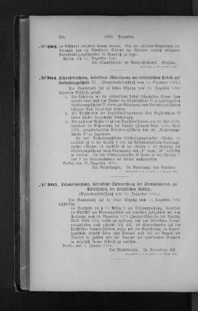 Nr. 205 Bekanntmachung, betreffend Entwerthung der Stempelmarken zur Entrichtung der statistischen Gebühr.