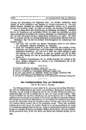 Der deutschsprachliche Weg zur Musterschule