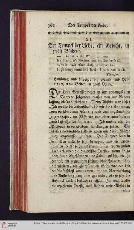 3: [Rezension von: Der Tempel der Liebe, ein Gedicht, in zwölf Büchern. Hamburg und Leipzig, 1757]