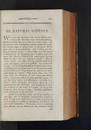 III. Natural History.