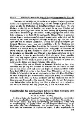 Charakterzüge des amerikanischen Lebens in ihrer Beziehung zum amerikanischen Schulwesen