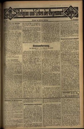 Dritte Ausgabe vom Sonntag, den 13. November 1932.