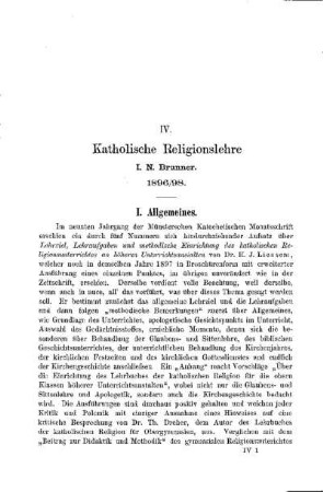 Katholische Religionslehre