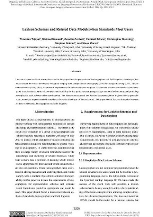Lexicon schemas and related data models: when standards meet users