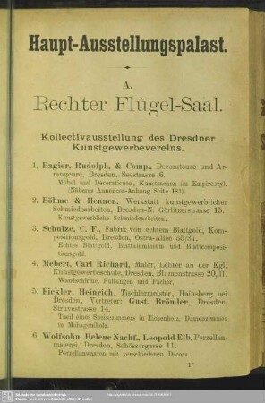 A. Rechter Flügel-Saal