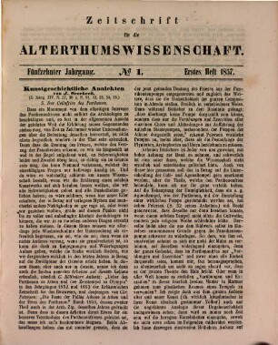 Zeitschrift für die Alterthumswissenschaft. 15, 15. 1857