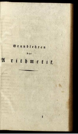 Grundlehren der Arithmetik.