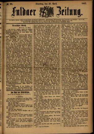 Ausgabe vom Dienstag, den 26. April 1887.
