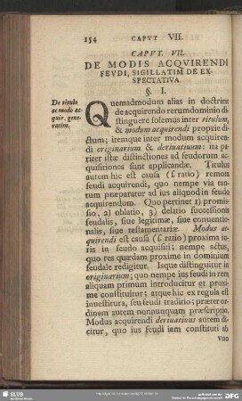 Caput. VII. De Modis Acquirendi Feudi, Sigillatim De Exspectativa