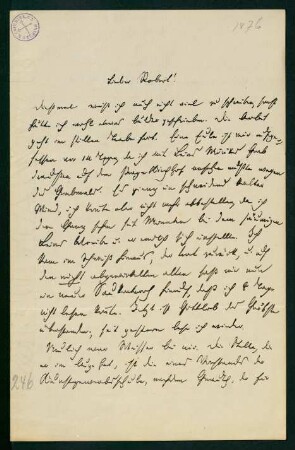 Brief vom 16. November 1876