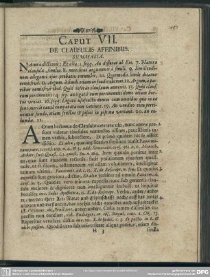 Caput VII. De Clausulas Affinibus