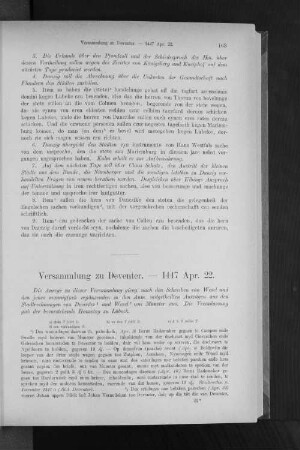 Versammlung zu Deventer. - 1447 Apr. 22.