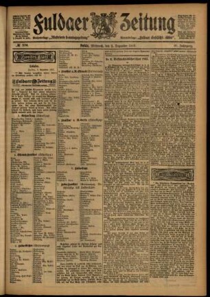 Zweite Ausgabe vom Mittwoch, den 02. Dezember 1903.