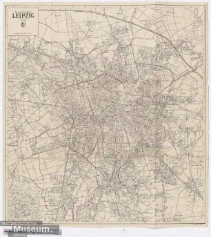 Plan der Messestadt Leipzig mit Vororten