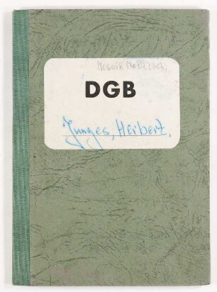 Mitgliedsbuch DGB: Herbert Junges (1962)