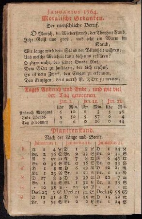 Januarius 1764. - December 1764.